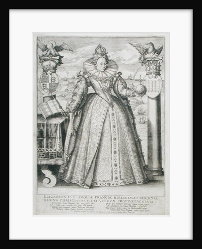Portrait of Queen Elizabeth 1596 by Crispin I de (attr.to) Passe