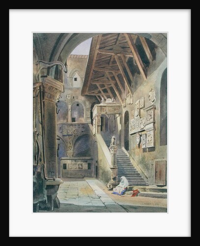 Court of the Bargello, Florence, 1839 by Thomas Hartley Cromek