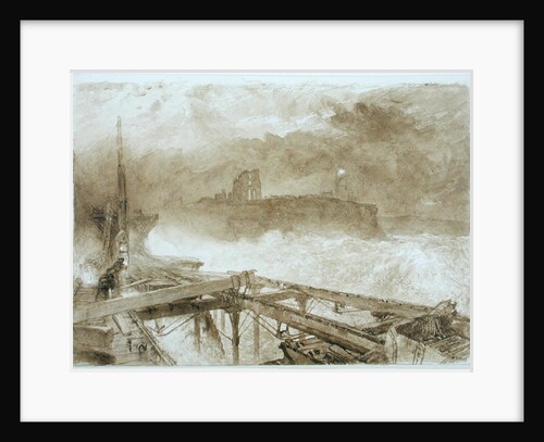 Study for 'Blue Lights' Tynemouth Pier - Lighting the Lamps at Sundown by Alfred William Hunt