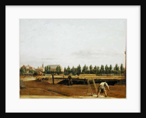 Excavating the Regent's Canal, with a view of Marylebone Chapel, c.1812 by John Seguier