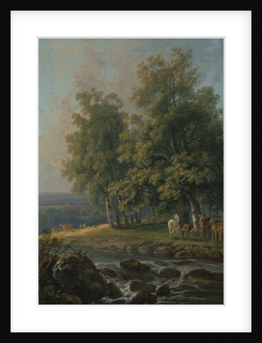 Horses and Cattle by a River, 1777 by George the Elder Barret