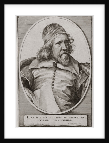 Portrait of Inigo Jones engraved by Wenceslaus Hollar 1655 by Anthony van Dyck
