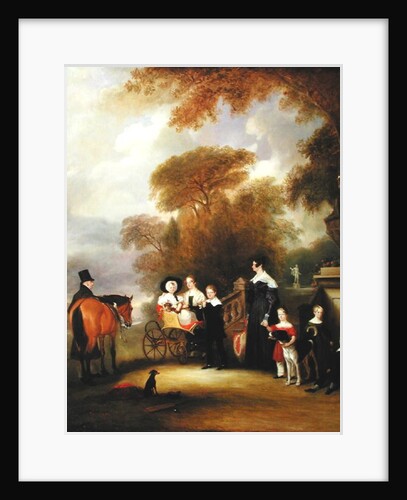 The Rev and Mrs Henry Palmer with their six younger children at Withcote Hall, Near Oakham, Leicestershire, 1838 by John E. Ferneley