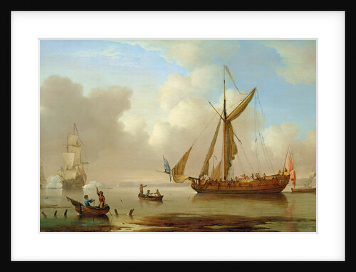 Royal Yacht becalmed at Anchor by Peter Monamy