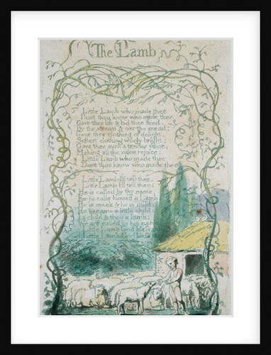 The Lamb, plate 17 from 'Songs of Innocence,' 1789 by William Blake