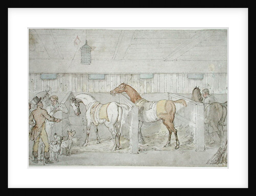 Interior of a Stable by Thomas Rowlandson