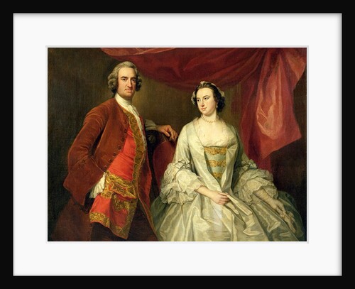 A Man and a Woman, possibly of the Missing Family, of Little Park House, Wickham, Hampshire, 1747 by George Knapton