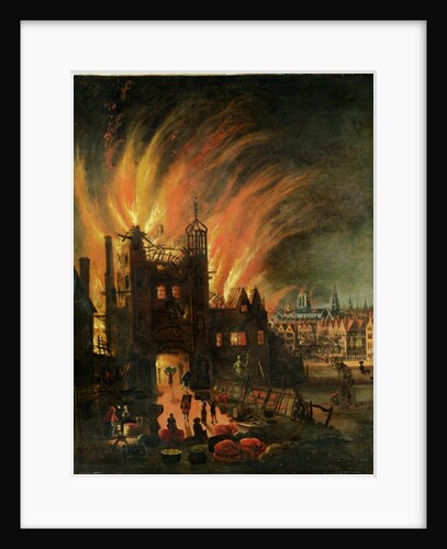 The Great Fire of London of September 1666, with Ludgate and Old St Paul's, c.1670 by English School