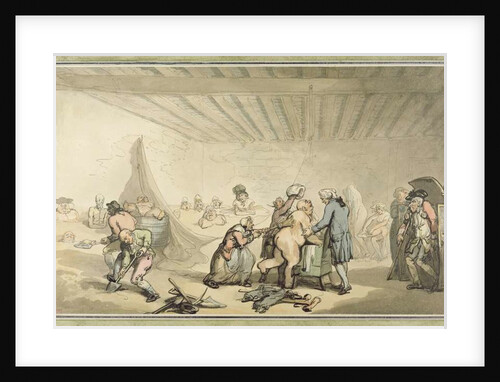 Dr Graham's Cold Earth and Warm Mud Bathing Establishment at 26 Fleet Street, London by Thomas Rowlandson