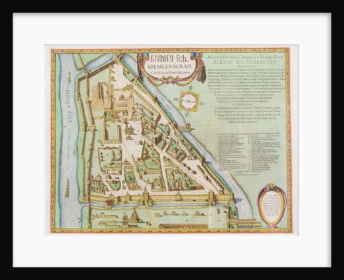 Map showing the Kremlin, Moscow, 1662 by Joan Blaeu