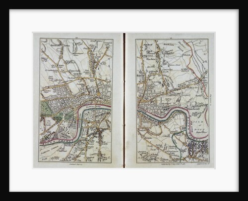 Map of East London, plates 20-21 by John Cary