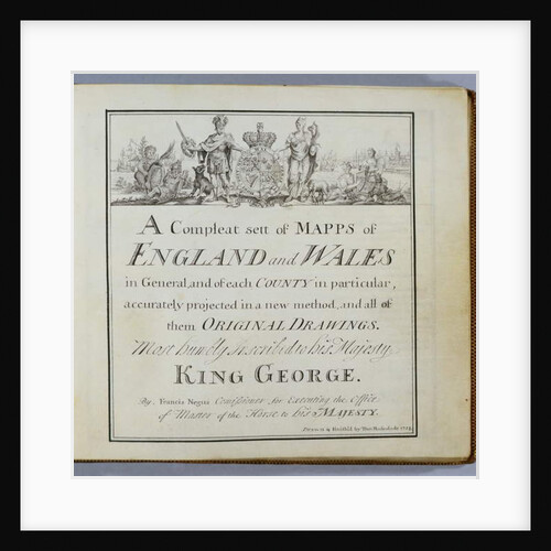 Title Page of 'A Compleat Sett of Mapps of England and Wales in General...', 1724 by Thomas Badeslade