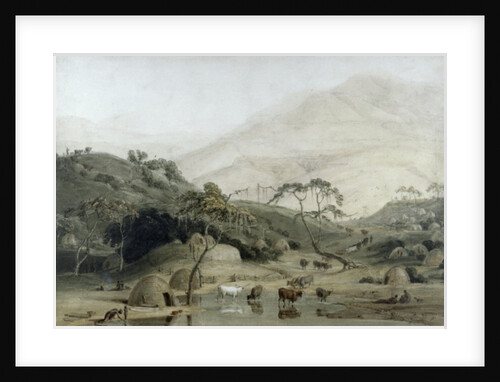 A Kaffir Village, c.1801 by Samuel Daniell
