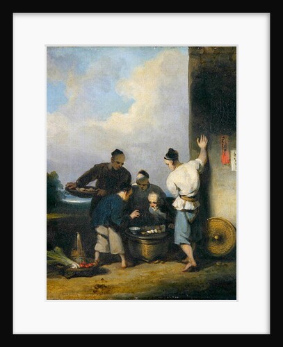 Coolies Round the Food Vendor's Stall, after 1825 by George Chinnery