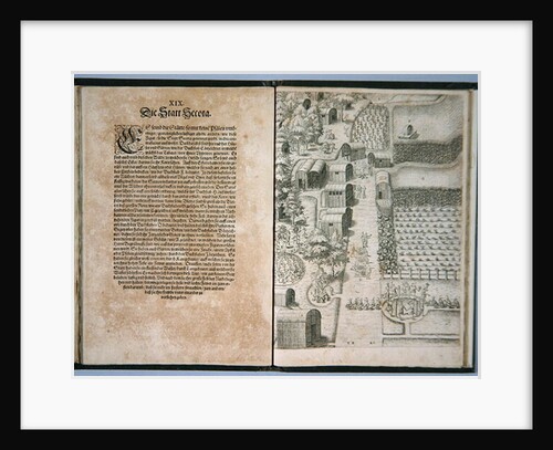 Page XIX with Secota Village by Theodor de Bry