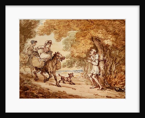 Dr Syntax bound to a tree by Highwaymen by Thomas Rowlandson