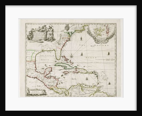 A New Map of the English Plantations in America, 1673 by Robert Morden