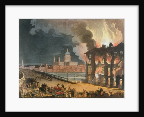 Fire in London by T. & Pugin A.C. (1762-1832) (after) Rowlandson