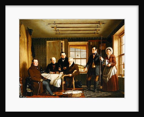 Discussing a Catch of Salmon in a Scottish Fishing-Lodge, c.1840 by William Shiels