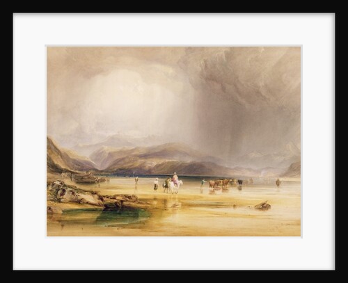 View from Snowdon from Sands of Traeth Mawe, taken at the Ford between Pont Aberglaslyn and Tremadoc, 1834 by Anthony Vandyke Copley Fielding