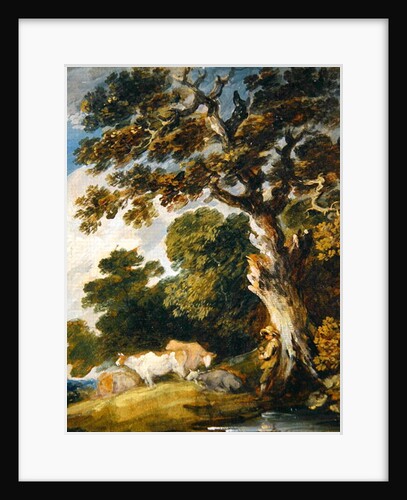 A wooded landscape with cattle and herdsmen by Gainsborough Dupont