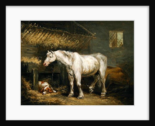 Old horses with a dog in a stable, c.1791 by George Morland