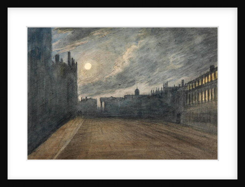 Broad Street, Oxford, full moon, 1790 by John Baptist Malchair