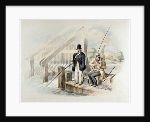 Trout fishing, Beddington Park, from a set of six images of 'Angling' by Henry Heath