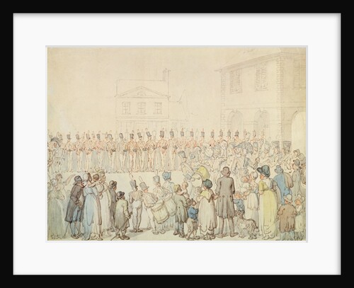 A Review of the Northamptonshire Militia at Brackley, Northants by Thomas Rowlandson