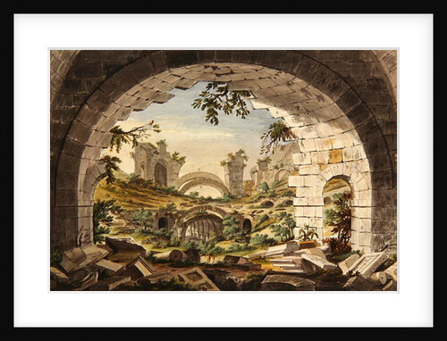 Ruins at Pergamon, probably of tthe Amphitheatre, c.1750 by Giovanni Battista Borra