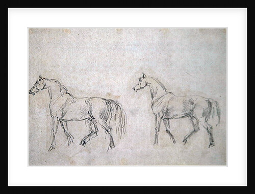 Two horses walking left by Sawrey Gilpin