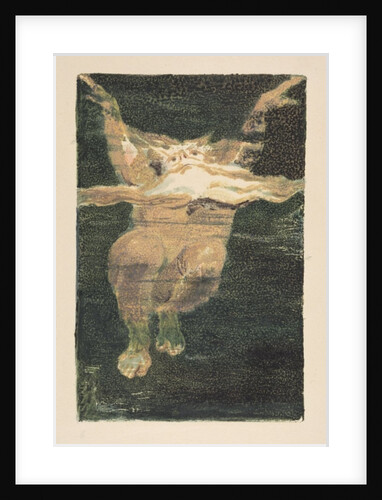 A naked man with a floating white beard by William Blake