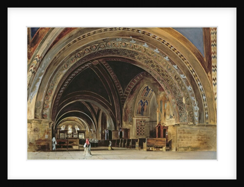The Interior of the Lower Basilica of St. Francis of Assisi, 1839 by Thomas Hartley Cromek