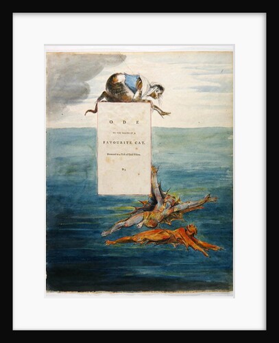 Ode on the Death of a Favourite Cat, design 7 for 'The Poems of Thomas Gray', 1797-98 by William Blake