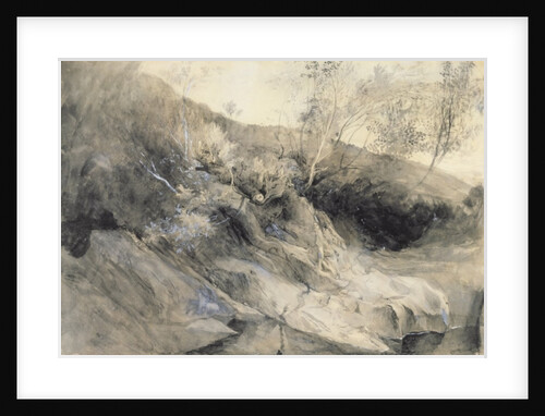 The Rocky Bank of a River - Verso: sketch of foliage, c.1853 by John Ruskin