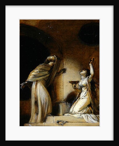 Kneeling female figure with a cup, illustration for an Eastern Romance, possibly 'The Arabian Nights' by Robert Smirke