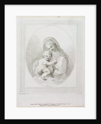 Virgin and Child, engraved by Luigi Schiavonetti 1793 by Francesco (after) Bartolozzi
