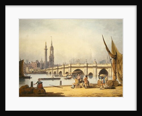 London Bridge and the Monument, c.1795 by Francis Nicholson