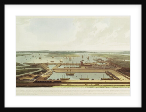 New Dock, Wapping, 1808 by William Daniell