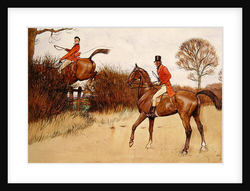 Ar never gets off, hunting scene by Cecil Charles Windsor Aldin