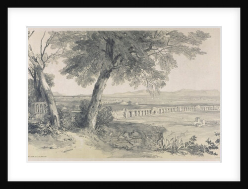 Campagna of Rome from Villa Mattei, from Views in Rome and its Environs, 1841 by Edward Lear