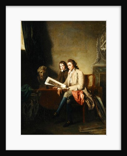 Portrait of a Man and a Boy looking at Prints, c.1765-70 by John Hamilton Mortimer