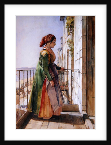 A Greek Girl Standing on a Balcony, c.1840 by John Frederick Lewis