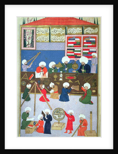 Takyuddin and other astronomers at the Galata observatory founded in 1557 by Sultan Suleyman by Turkish School