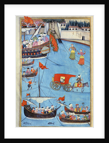 TSM A.3593 Nautical Festival before Sultan Ahmed III from 'Surname' by Vehbi, c.1720 by Levni Levni