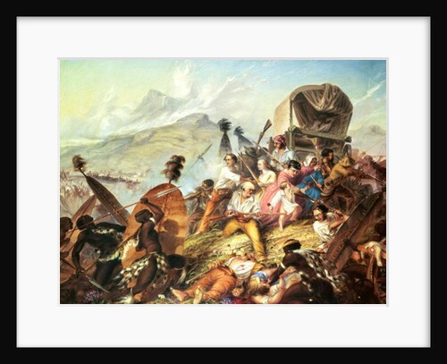 The Battle of Blauwkrantz, 1838 by Thomas Baines