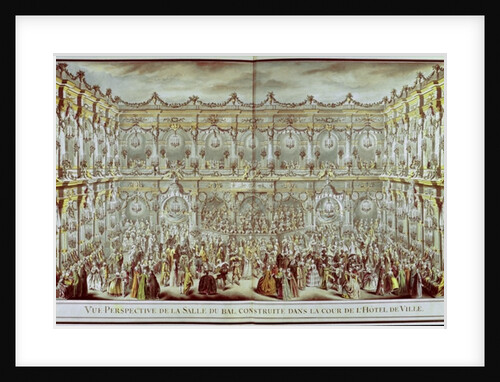 Perspective view of the ballroom constructed in the courtyard of the Hotel de Ville in Paris by Charles Nicolas II Cochin