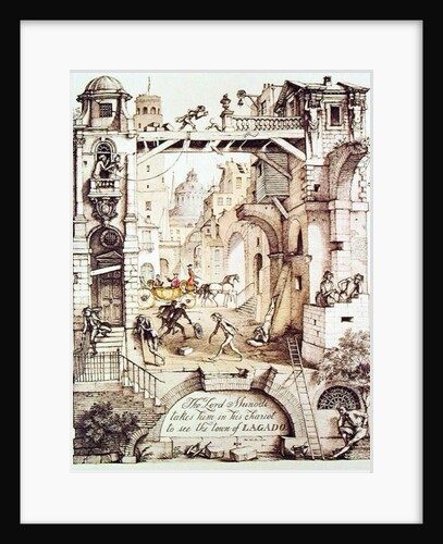 The Lord Munodi takes him in his chariot to see the town of Lagado by Rex Whistler