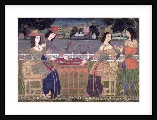 Europeans Refreshing themselves on a Balcony, Mughal, possibly Deccan by Indian School