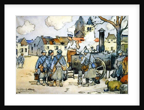 French Snipers at a Field Kitchen, Marne, October 1915 by Paul Morchain
